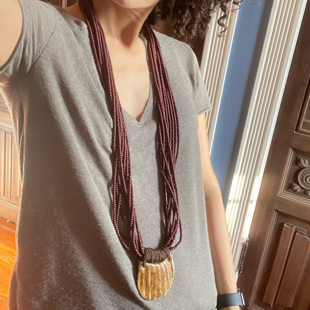 Donatella Pellini Bead, Chain and Resin necklace